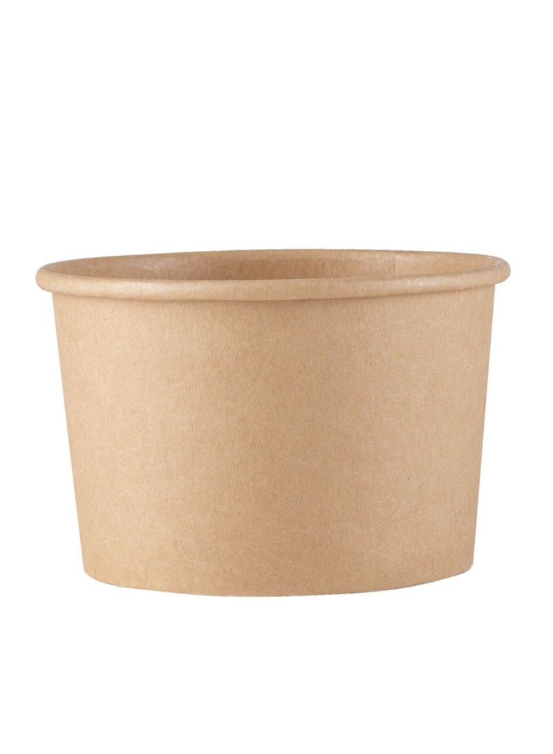 Brown Kraft Paper PE Coated Water & Oil Resistant Salad Bowl with Lid 12 Oz - Image 2