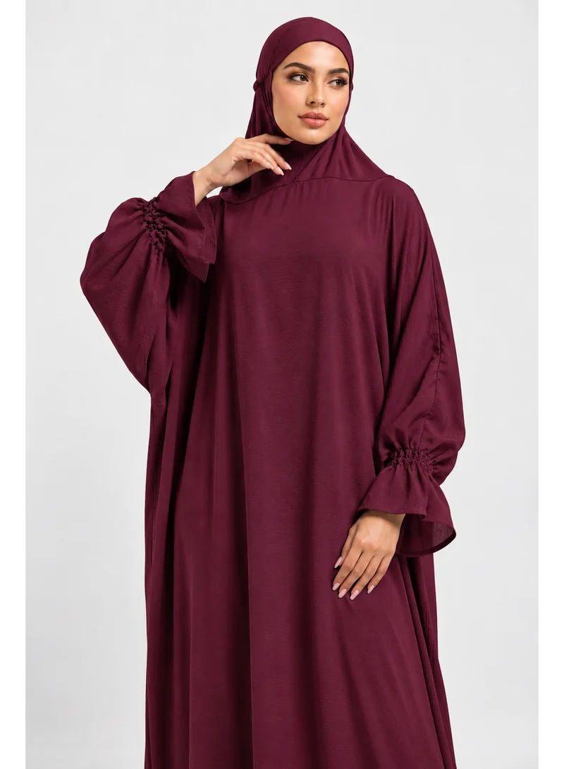 Neuness Neuness Women's Full Length Harir Maqsood Hooded Prayer Dress Abaya