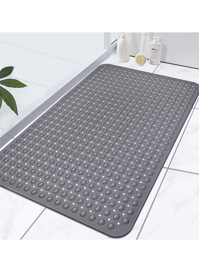 Yonala Extra Large Shower Mat, Yonala 47.2 x 31.5 Inch Non Slip Shower Mats for Inside Shower with Drain Hole and Suction Cups, Soft Trimmable TPE Anti Slip Shower Mat for Walk in Shower Stall, Heavy Mat - Image 1