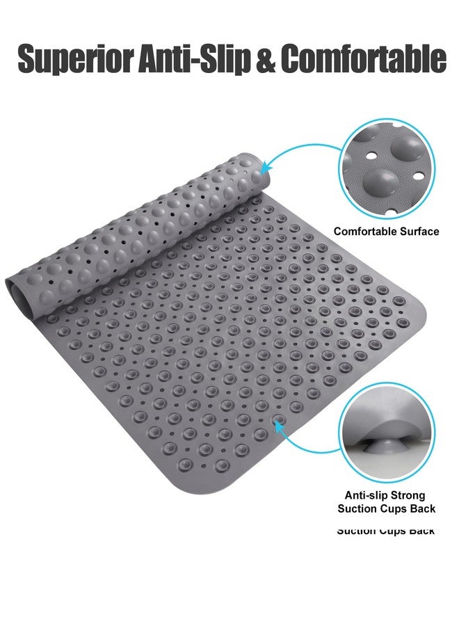 Yonala Extra Large Shower Mat, Yonala 47.2 x 31.5 Inch Non Slip Shower Mats for Inside Shower with Drain Hole and Suction Cups, Soft Trimmable TPE Anti Slip Shower Mat for Walk in Shower Stall, Heavy Mat - Image 3