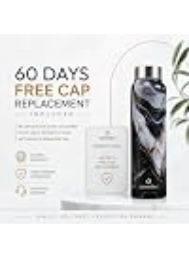 Speedex Stainless Steel Printed Water Bottle 1 Ltr 1000 ml, BIS Approved, Leak Proof Screw Cap Bottle for Office, School, Travel, Daily Use for Men, Women, Kids, Adults, Midnight Marble, Set of 1 - Image 3