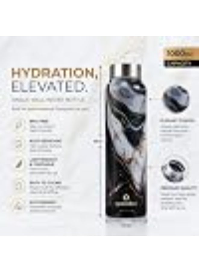 Speedex Stainless Steel Printed Water Bottle 1 Ltr 1000 ml, BIS Approved, Leak Proof Screw Cap Bottle for Office, School, Travel, Daily Use for Men, Women, Kids, Adults, Midnight Marble, Set of 1 - Image 4