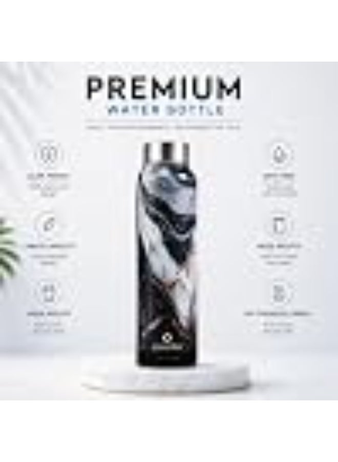 Speedex Stainless Steel Printed Water Bottle 1 Ltr 1000 ml, BIS Approved, Leak Proof Screw Cap Bottle for Office, School, Travel, Daily Use for Men, Women, Kids, Adults, Midnight Marble, Set of 1 - Image 2