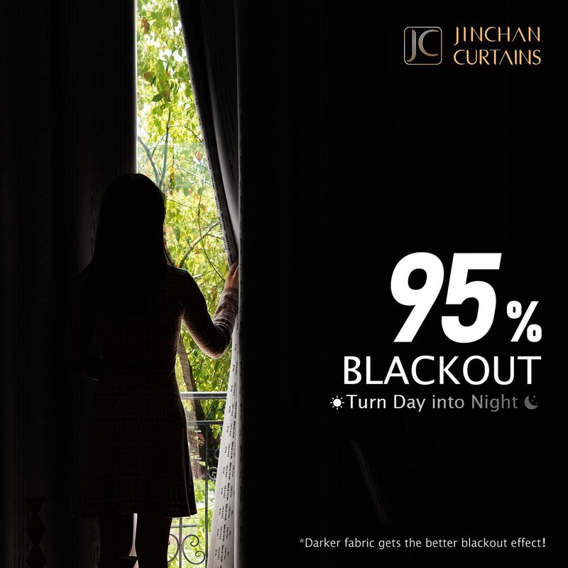 jinchan 95% Blackout Boho Curtains 84 Inches Long for Bedroom Living Room Black on Beige Geometric Printed Grommet Top Room Darkening Thermal Insulated Window Drapes 2 Panels - Image 3