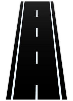 Remagr Racetrack Floor Running Black Racer Party Decoration Mat Road Table Runner Long Race Car Tablecloth Drag For Cars Birthday Party Supplies Runway Games Sport (Simple Style 16 Ftx2 Ft)  - Image 1
