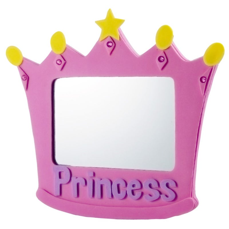 EMILYSTORES EVA Sponge Frame Size 5 Inch Princess Pink Toy Mirror 1PC - Image 1