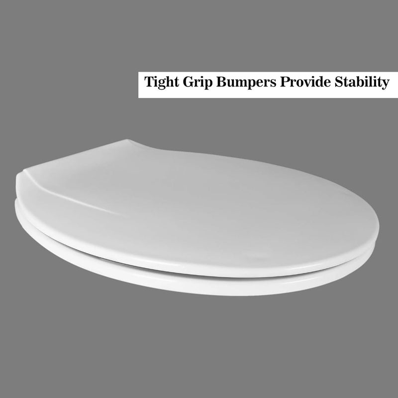 sulfar Polypropylene Western Toilet Seat | Oval-Shaped Commode Seat Cover for Bathroom (White) - Image 4