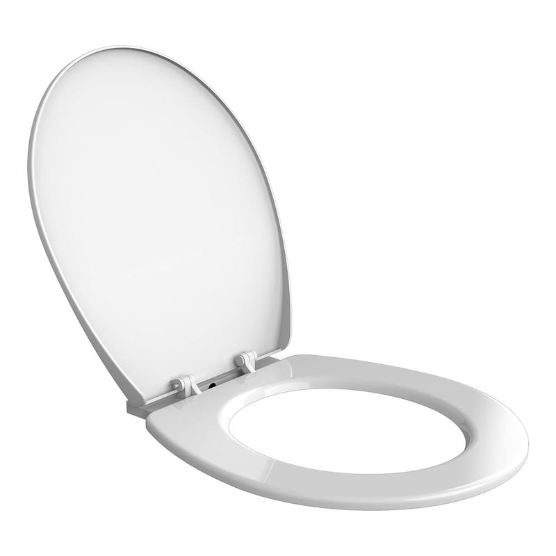 sulfar Polypropylene Western Toilet Seat | Oval-Shaped Commode Seat Cover for Bathroom (White) - Image 1