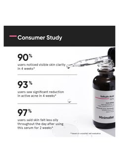 MINIMALIST Minimalist 2% Salicylic Acid Serum For Acne Blackheads & Open Pores  Reduces Excess Oil & Bumpy Texture  BHA Based Exfoliant for Acne Prone or Oily Skin 30ml  - Image 5