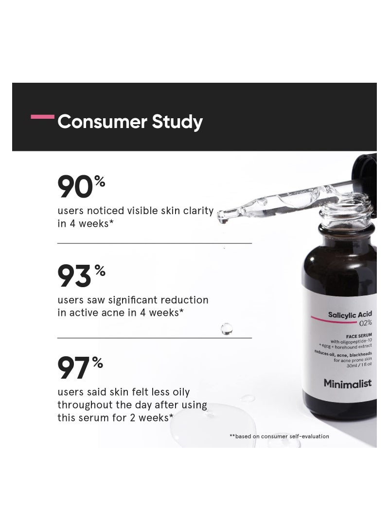 MINIMALIST Minimalist 2% Salicylic Acid Serum For Acne Blackheads & Open Pores  Reduces Excess Oil & Bumpy Texture  BHA Based Exfoliant for Acne Prone or Oily Skin 30ml  - Image 5
