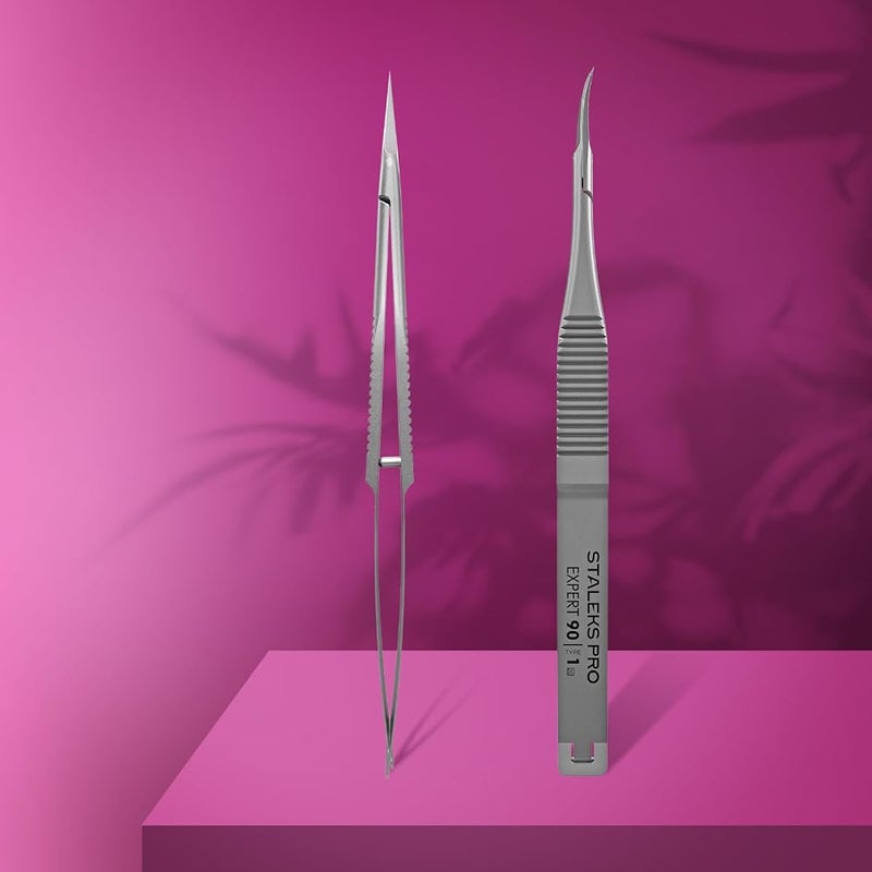 STALEKS PRO Expert 90 Type 1 Professional Cuticle Micro Scissors for Manicure - Model SE-90/1 - Image 2