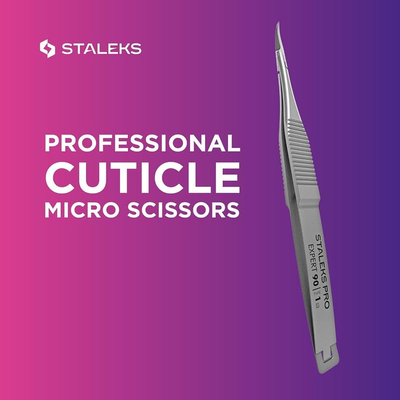 STALEKS PRO Expert 90 Type 1 Professional Cuticle Micro Scissors for Manicure - Model SE-90/1 - Image 3