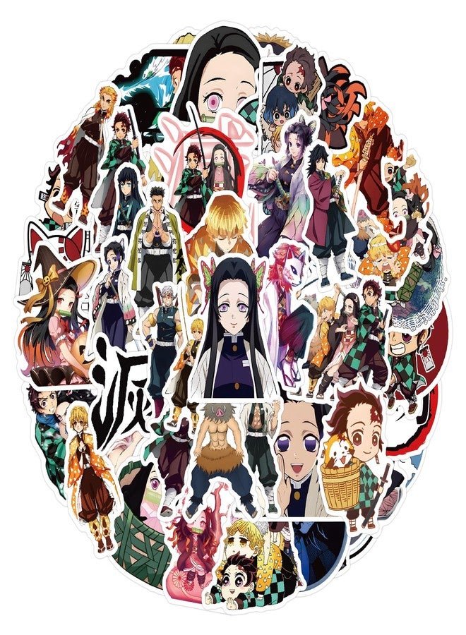 WANVAE 50pcs Demon Slayer Stickers for Laptop, Cool Anime Cartoon Waterproof Stickers for Teen Adult Water Bottle, Phone, Computer, Notebook, Cool Kids Skateboard, Bike, Luggage Graffiti Decal - Image 5