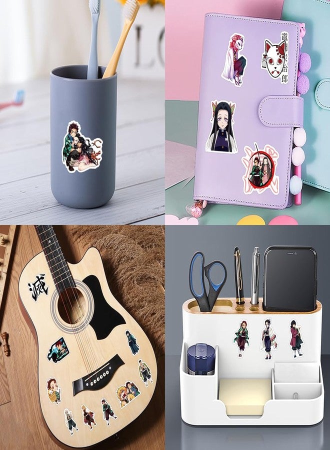 WANVAE 50pcs Demon Slayer Stickers for Laptop, Cool Anime Cartoon Waterproof Stickers for Teen Adult Water Bottle, Phone, Computer, Notebook, Cool Kids Skateboard, Bike, Luggage Graffiti Decal - Image 3