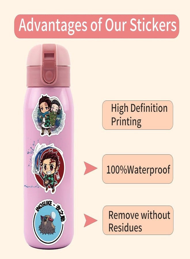 WANVAE 50pcs Demon Slayer Stickers for Laptop, Cool Anime Cartoon Waterproof Stickers for Teen Adult Water Bottle, Phone, Computer, Notebook, Cool Kids Skateboard, Bike, Luggage Graffiti Decal - Image 4
