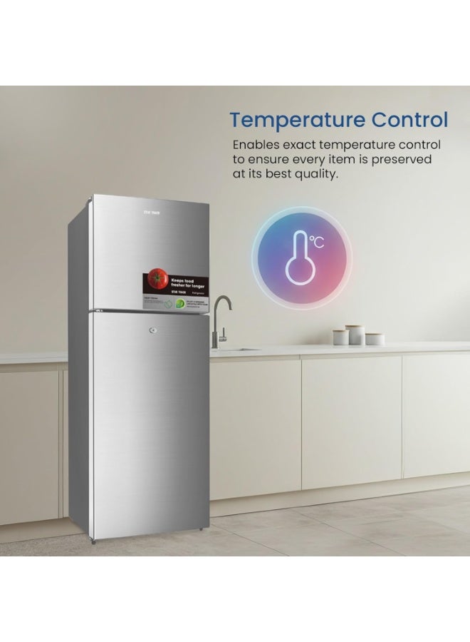 STAR TRACK 470L Gross / 400L Net Capacity, No Frost Double Door Refrigerator with Glass Shelves, LED Light, Ice Box, Transparent Door Baskets, Low Noise, Electronic Control, Fast Freezing – Silver ST-FRG-NSKE470 Silver - Image 2