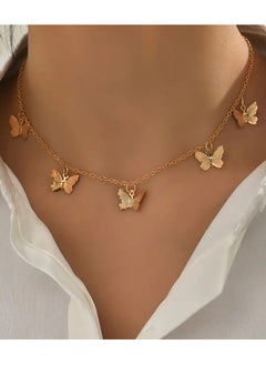 1pc Versatile Simple Alloy Butterfly Pendant Clavicle Chain 18k Gold Plated Necklace Jewelry For Women Daily Wear