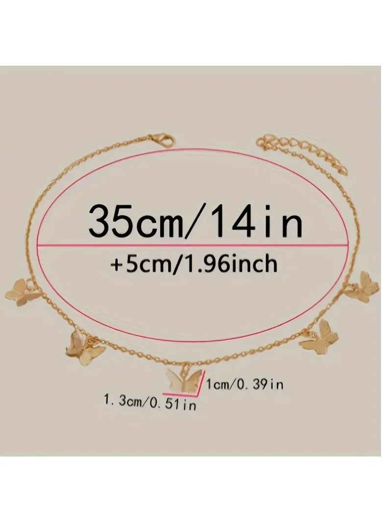 Home Clearance Sale 1pc Versatile Simple Alloy Butterfly Pendant Clavicle Chain 18k Gold Plated Necklace Jewelry For Women Daily Wear  - Image 3