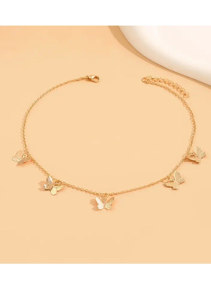 Home Clearance Sale 1pc Versatile Simple Alloy Butterfly Pendant Clavicle Chain 18k Gold Plated Necklace Jewelry For Women Daily Wear  - Image 5