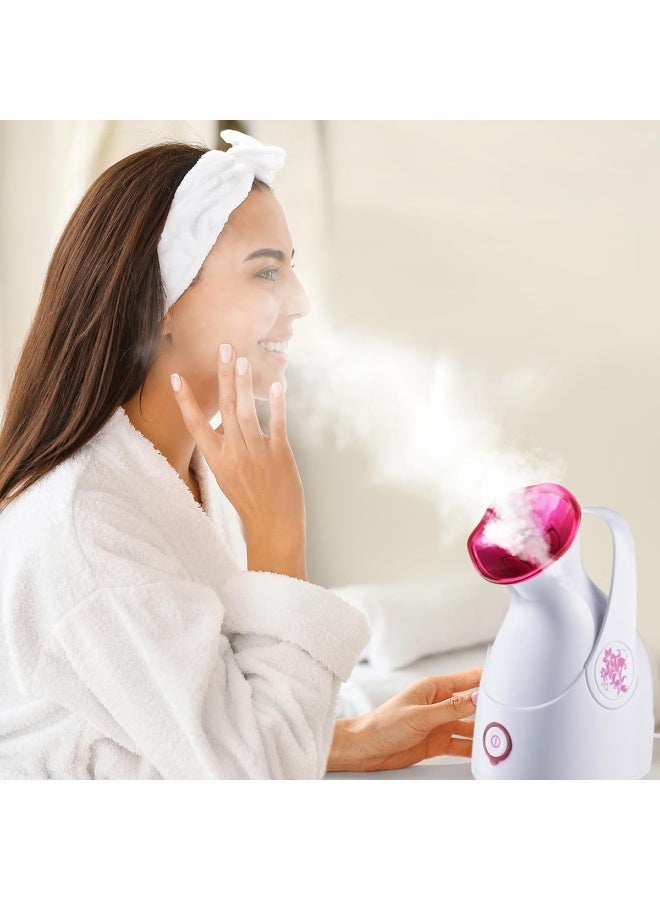 Home Gold Facial Steamer, 280W Ionic Facial Steamer for Face and Hair Gives You a Moisturizing, Pore Brightening & Deep Cleansing Experience SPA-Like (HG-618) - White - Image 5