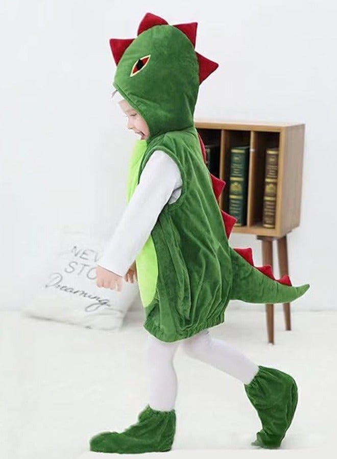 JCB CHIC Kids Dinosaur Costume, for Girls Boys, Halloween Unisex Children Dinosaur Cosplay Costumes with Shoes Cover, Cute Toddler Animal Dinosaur Jumpsuit Costumes for Dress Up Cosplay Fancy Dress Party(S) - Image 3