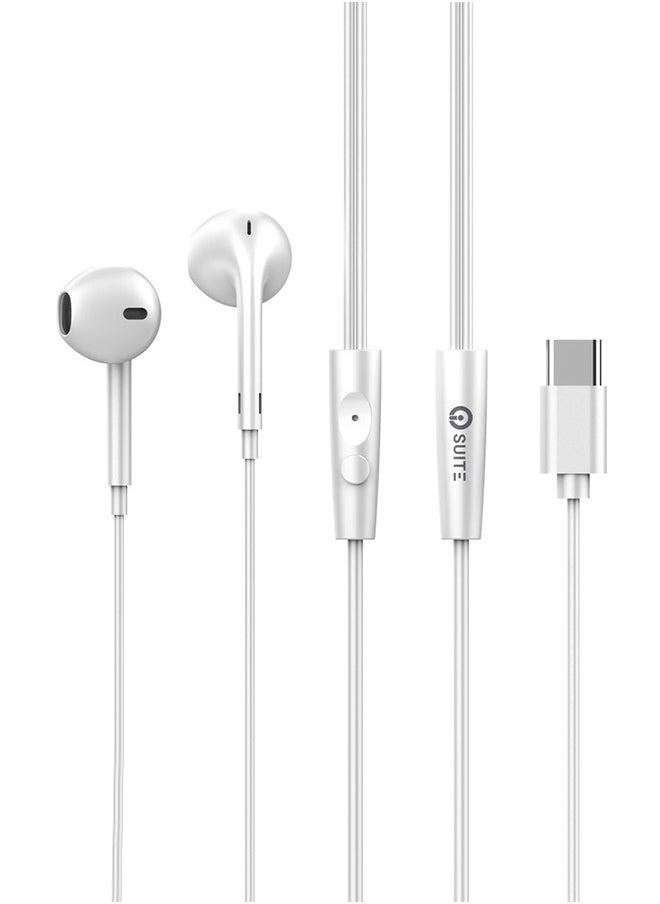iOsuite - Type-C Ear Buds, White - S2C - Image 1