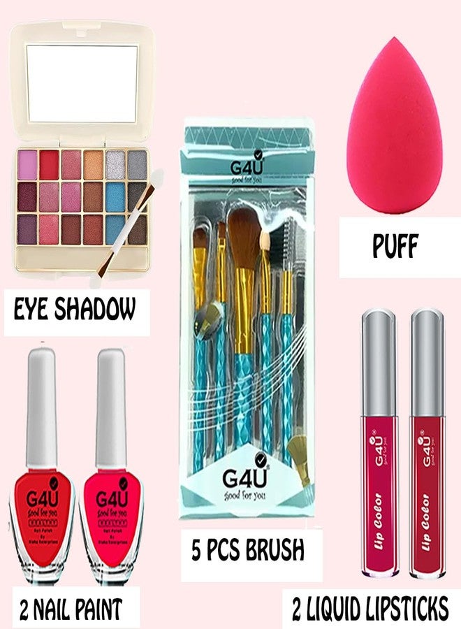 G4U Premium Makeup Kit for Women | Complete Beauty Set with Eyeshadow, Lipsticks | Ideal for Bridal & Party Makeup (PINK) - Image 2