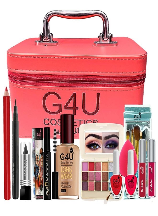G4U Premium Makeup Kit for Women | Complete Beauty Set with Eyeshadow, Lipsticks | Ideal for Bridal & Party Makeup (PINK) - Image 1
