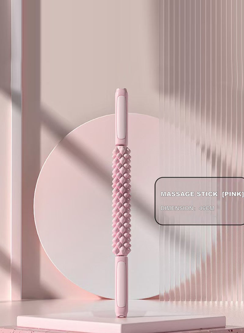Pink 3-in-1 Massage Set​ – Foam Roller + Massage Stick + Fascia Ball. Effectively relieves muscle soreness caused by exercise, relaxes the whole body. Portable yoga equipment, sports gear, and home workout tool. - Image 4