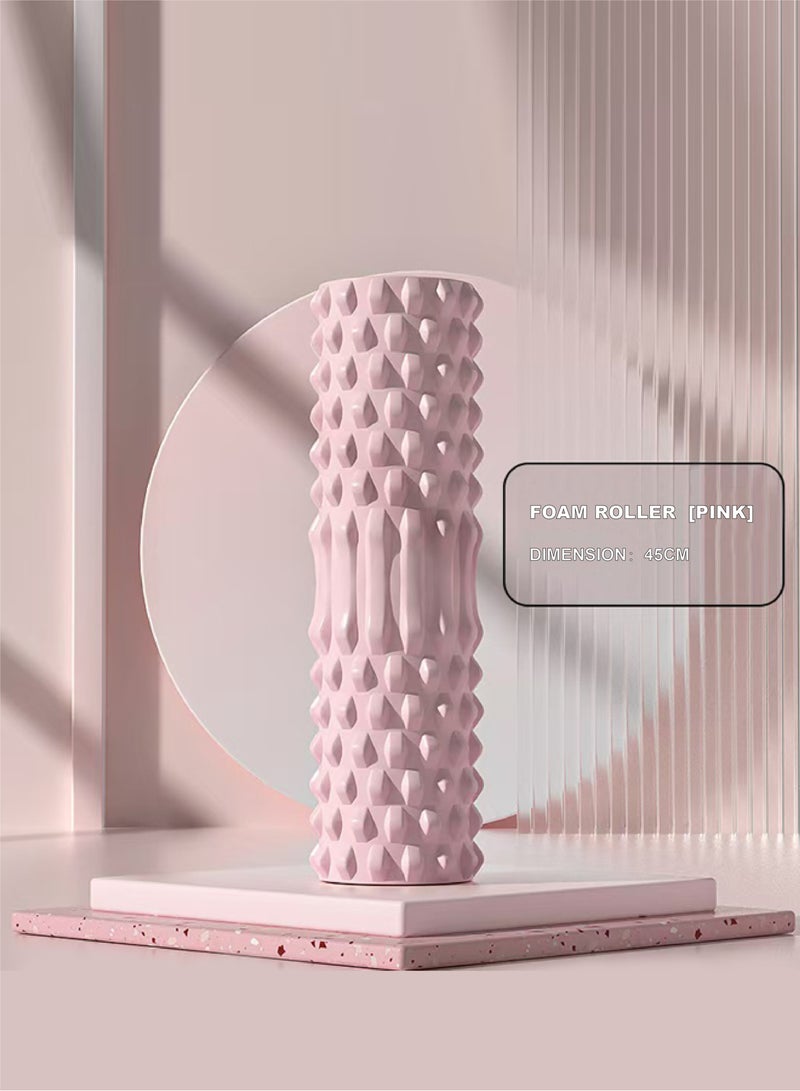 Pink 3-in-1 Massage Set​ – Foam Roller + Massage Stick + Fascia Ball. Effectively relieves muscle soreness caused by exercise, relaxes the whole body. Portable yoga equipment, sports gear, and home workout tool. - Image 5