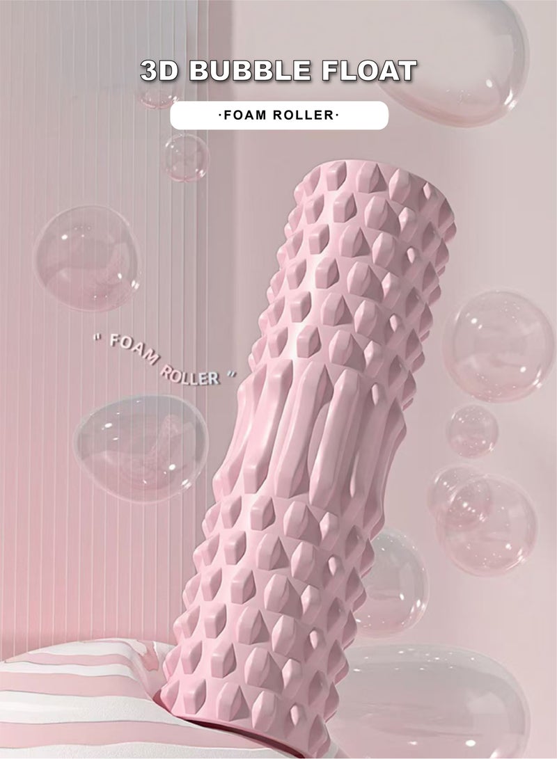 Pink 3-in-1 Massage Set​ – Foam Roller + Massage Stick + Fascia Ball. Effectively relieves muscle soreness caused by exercise, relaxes the whole body. Portable yoga equipment, sports gear, and home workout tool. - Image 3