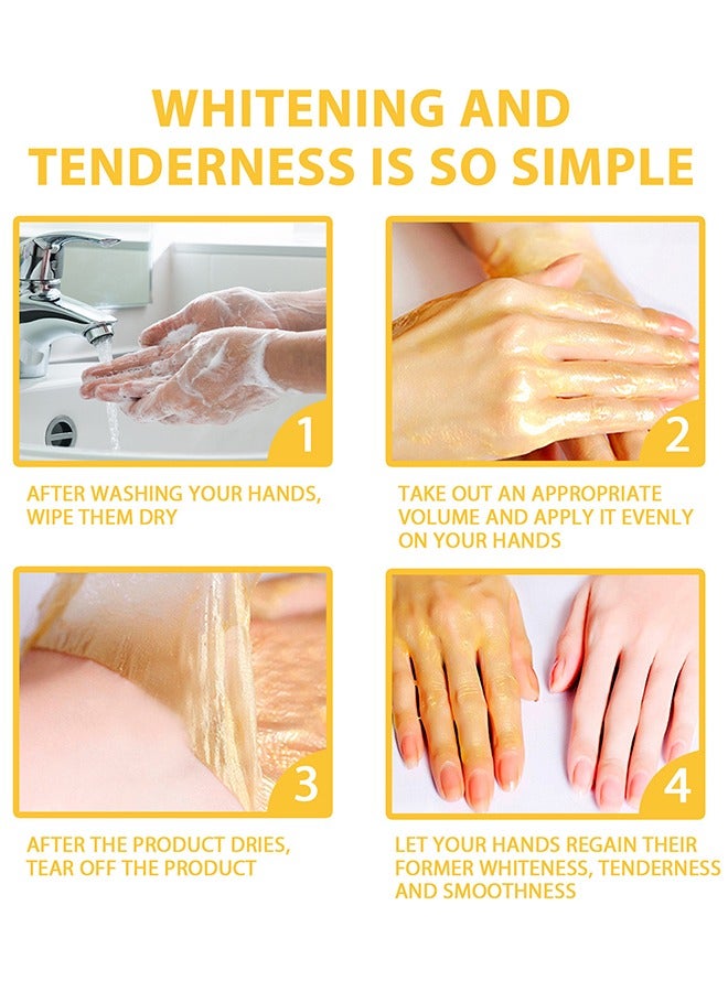 EELHOE 24K Gold Hand Wax - Milk And Honey Moisturizing Peel Off Hand Wax Mask Hydrating Exfoliating Nourish Whitening Skin 30ML - Image 4