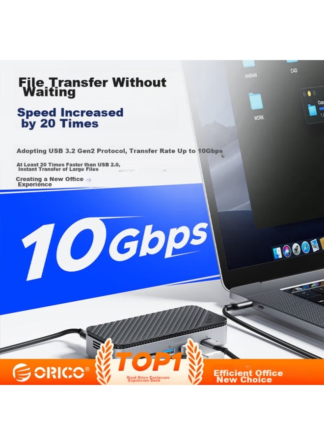 Orico Orico Hard Drive Dock, Type-c M.2 Ssd Enclosure, Usb3.2 High-speed Desktop Dock, Hdmi Adapter, Compatible With Mac Laptops, Dpm2p9-v1  - Image 4