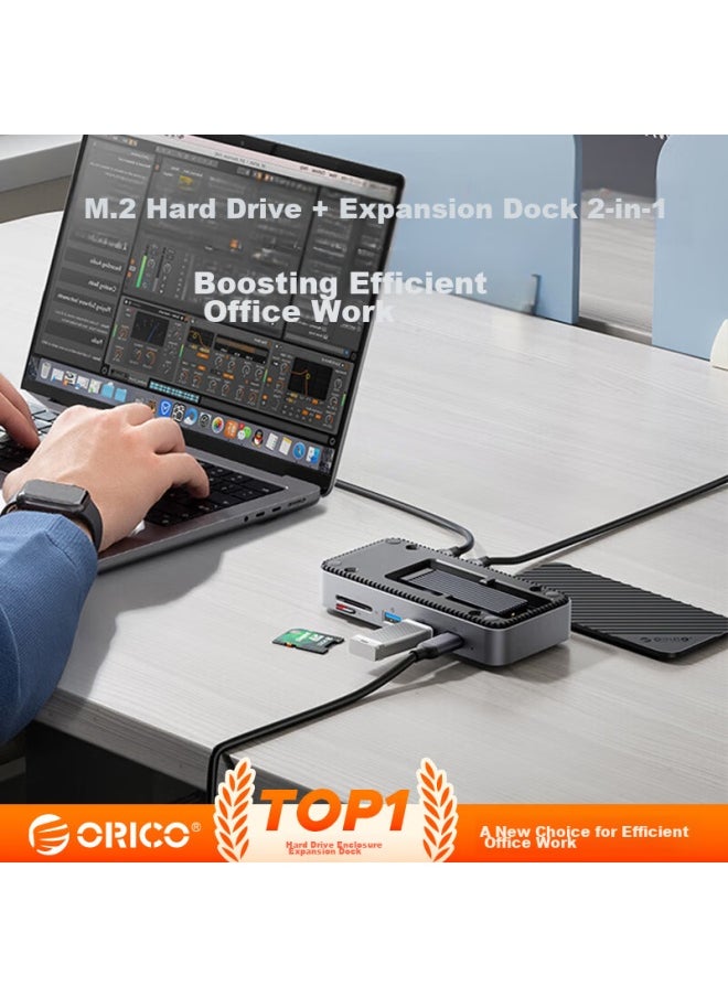 Orico Orico Hard Drive Dock, Type-c M.2 Ssd Enclosure, Usb3.2 High-speed Desktop Dock, Hdmi Adapter, Compatible With Mac Laptops, Dpm2p9-v1  - Image 3