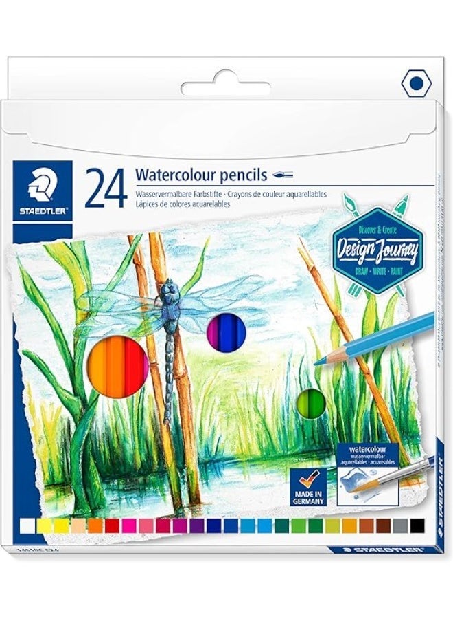 Staedtler Design Journey 14610C Box Of 24 Assorted Watercolour Pencils - Image 1