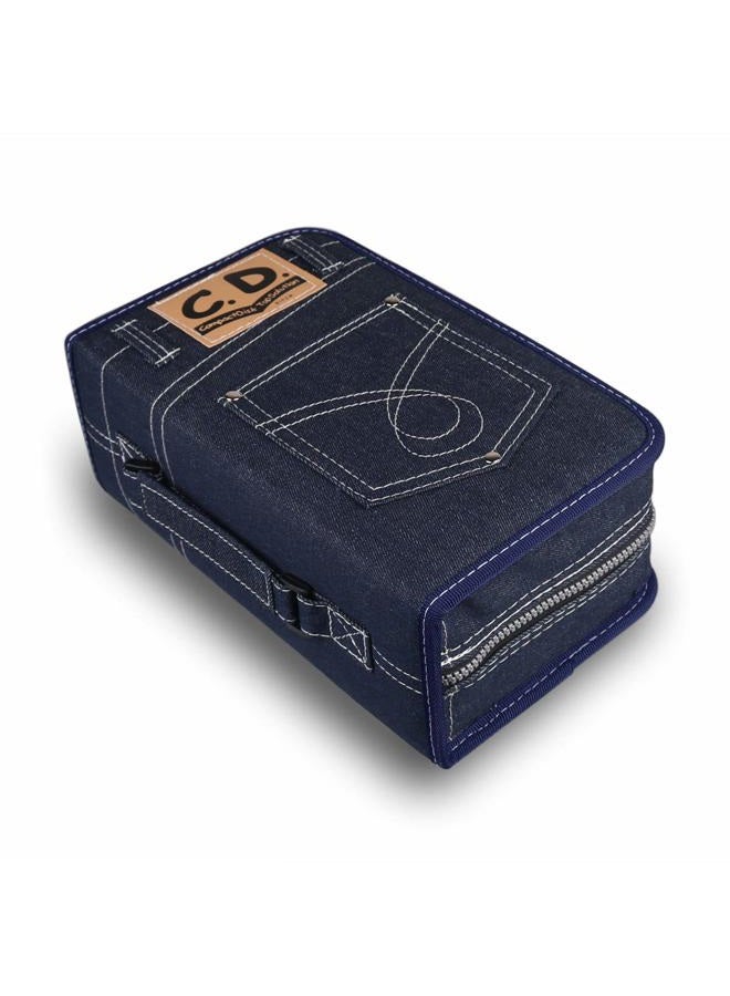 FORE CD/DVD/Blu-Ray Disc Wallet case for CD/DVD Carrying Storage Made of Denim Color Blue 128pcs Blue F-013 - Image 1