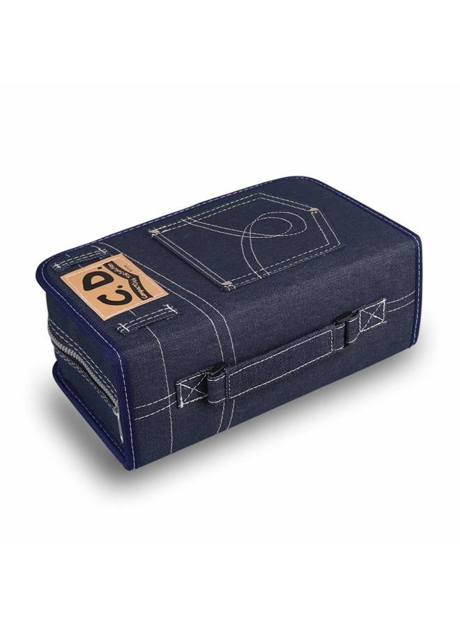 FORE CD/DVD/Blu-Ray Disc Wallet case for CD/DVD Carrying Storage Made of Denim Color Blue 128pcs Blue F-013 - Image 3