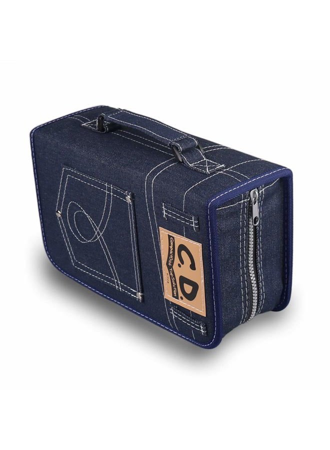FORE CD/DVD/Blu-Ray Disc Wallet case for CD/DVD Carrying Storage Made of Denim Color Blue 128pcs Blue F-013 - Image 2