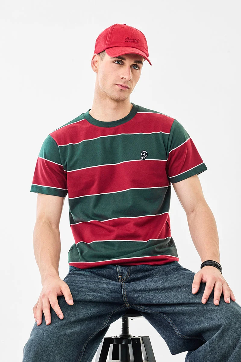 SNITCH Stripes Regular Fit T-Shirt