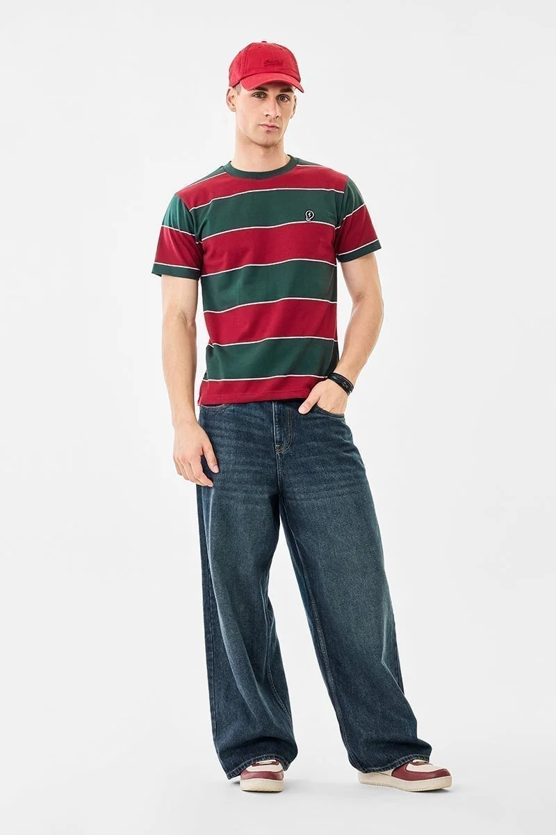 SNITCH Stripes Regular Fit T-Shirt