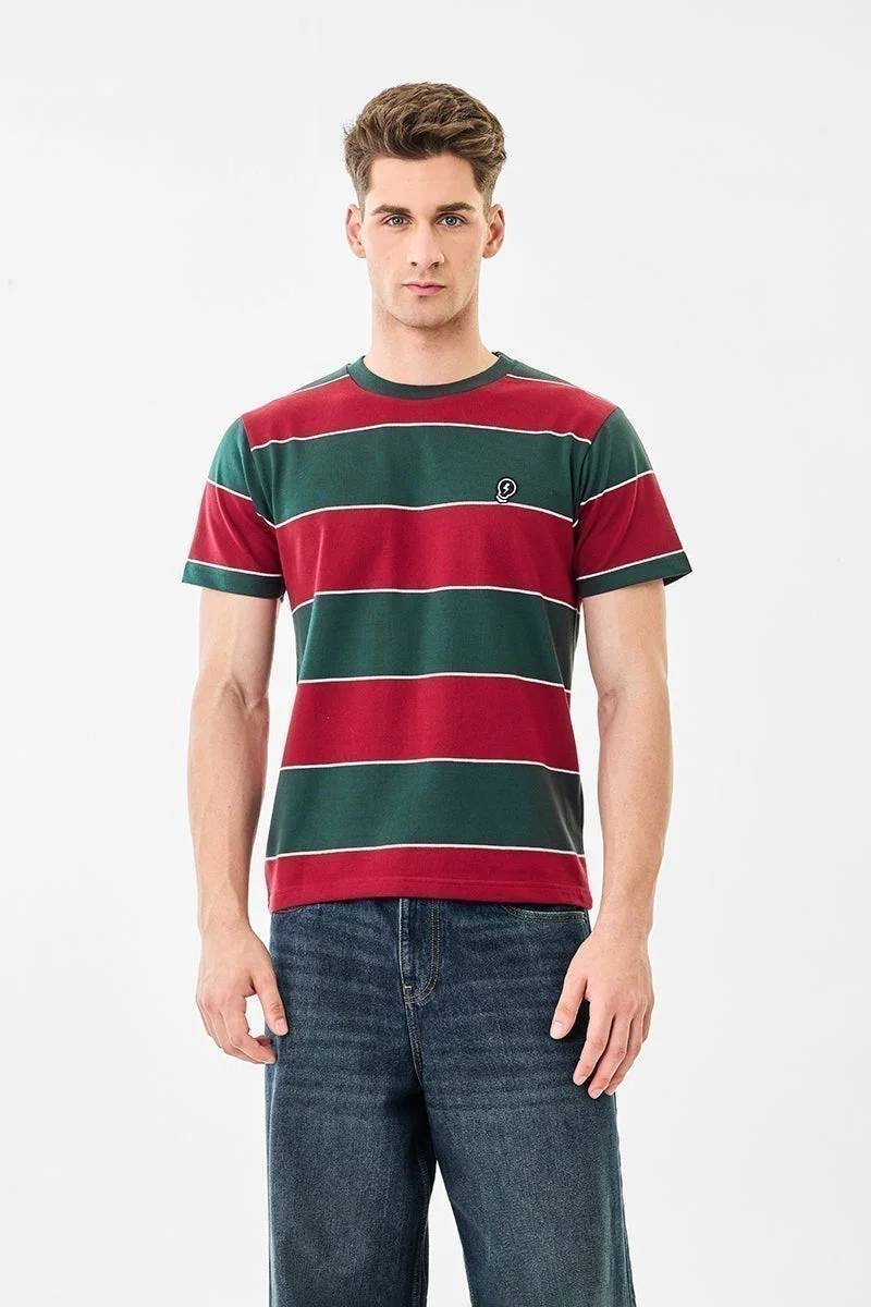 SNITCH Stripes Regular Fit T-Shirt