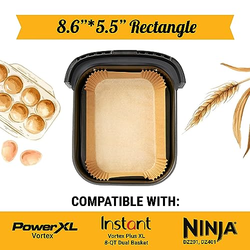 Baker's Signature Air Fryer Liners for Ninja Foodi Dual – 125Pcs Disposable Parchment Paper for Ninja DZ201 DZ401, Instant Pot Vortex Plus, PowerXL Vortex – Non-Stick and Oil Proof for Easy Cleanup by Baker's Signature - Image 2