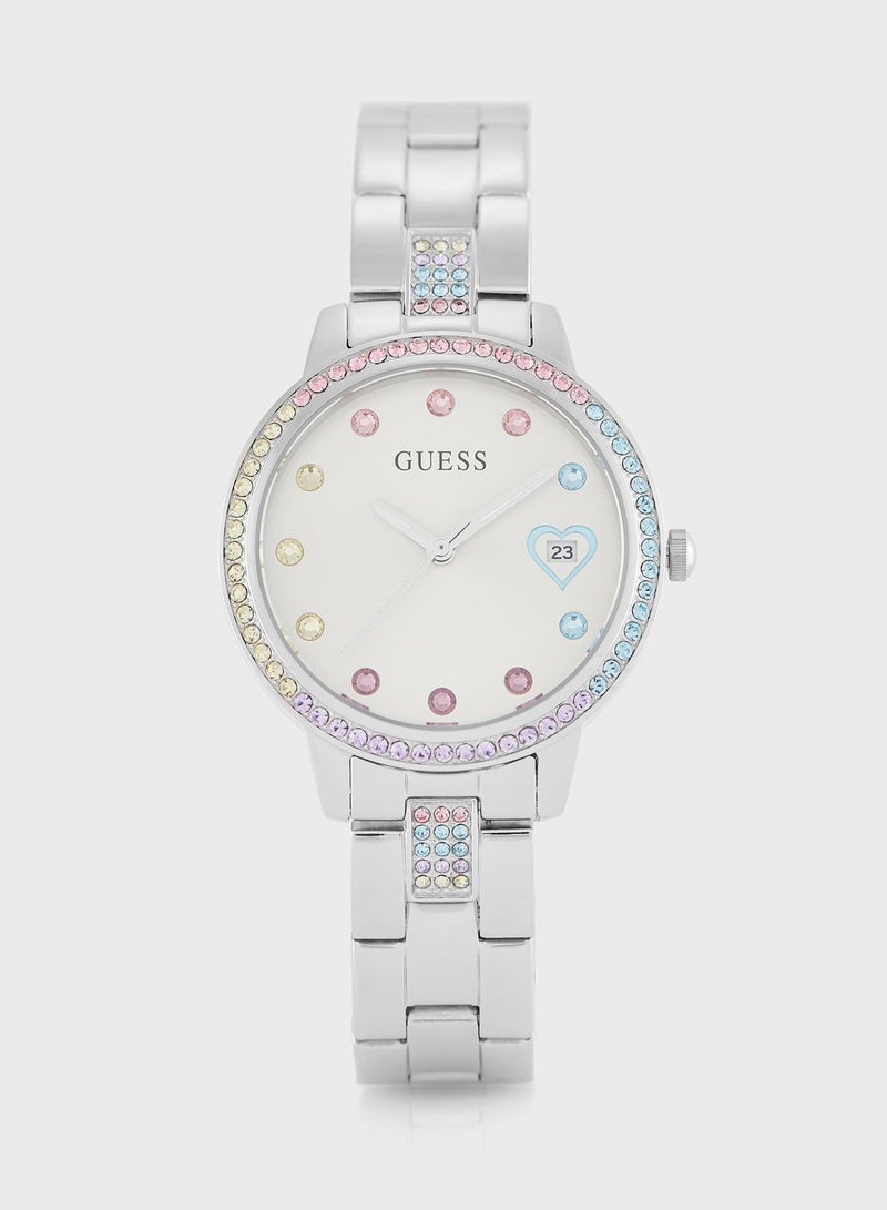 جس ساعة يد ثري أوف هارتس بعقارب وسوار من الفولاذ - Image 1