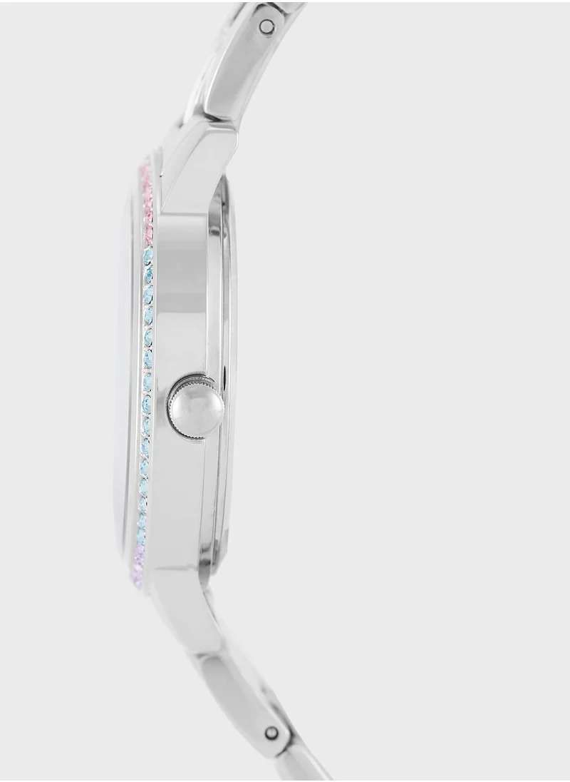 GUESS Three Of Hearts Steel Strap Analog Watch