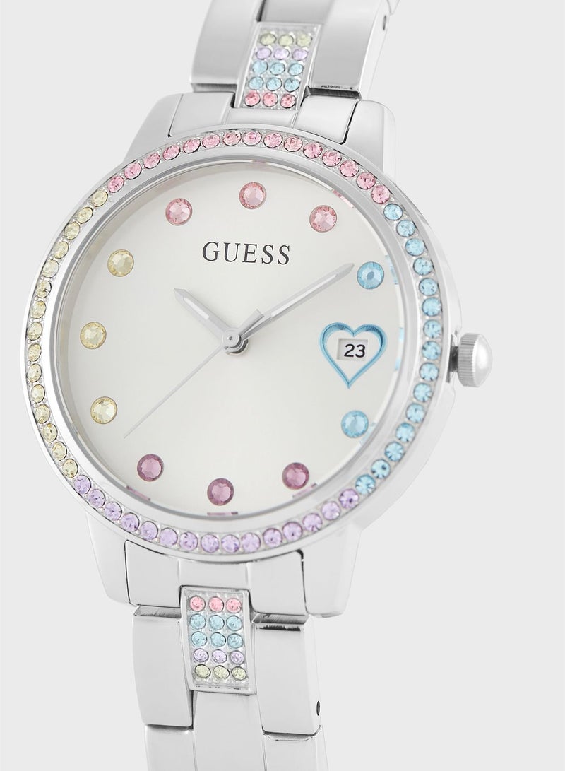 جس ساعة يد ثري أوف هارتس بعقارب وسوار من الفولاذ - Image 2