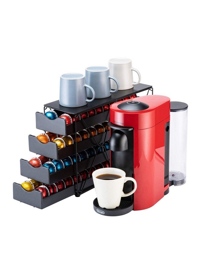 Flagship حامل أكواب القهوة ذو 4 طبقات الرائد مع درج لتخزين كبسولات نسبرسو مع 80 كبسولة فيرتو - Image 1