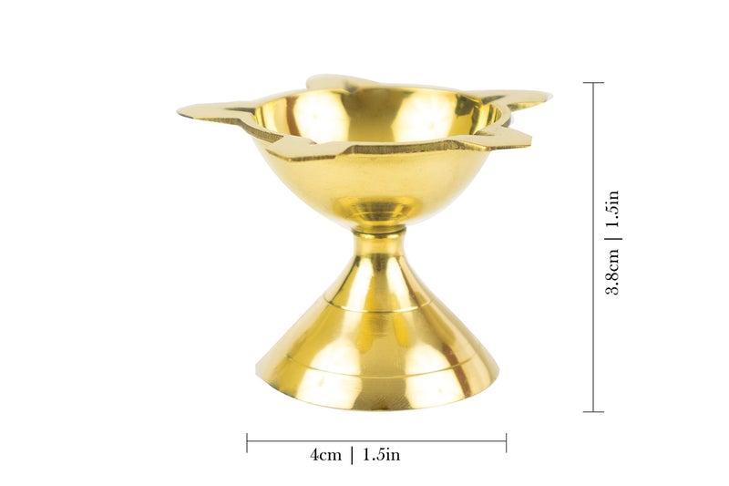 Spillbox Traditional Brass Diya for Puja|Pooja Aarti| Panchmukhi Mukha deepam|Arti Deepak Deepam|Five Face Oil Lamp for Home Temple Puja Articles Decor Gifts-FSDL- S-(1) - Image 3
