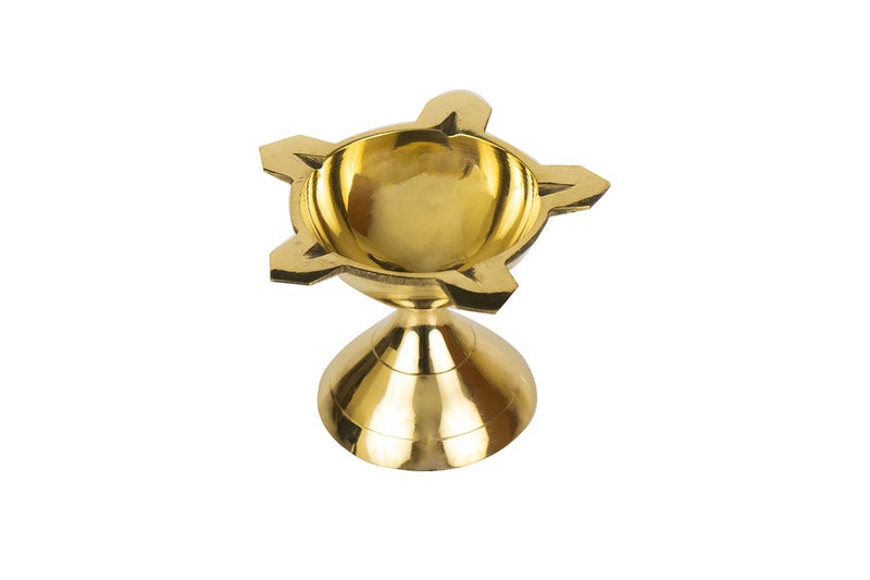 Spillbox Traditional Brass Diya for Puja|Pooja Aarti| Panchmukhi Mukha deepam|Arti Deepak Deepam|Five Face Oil Lamp for Home Temple Puja Articles Decor Gifts-FSDL- S-(1) - Image 1