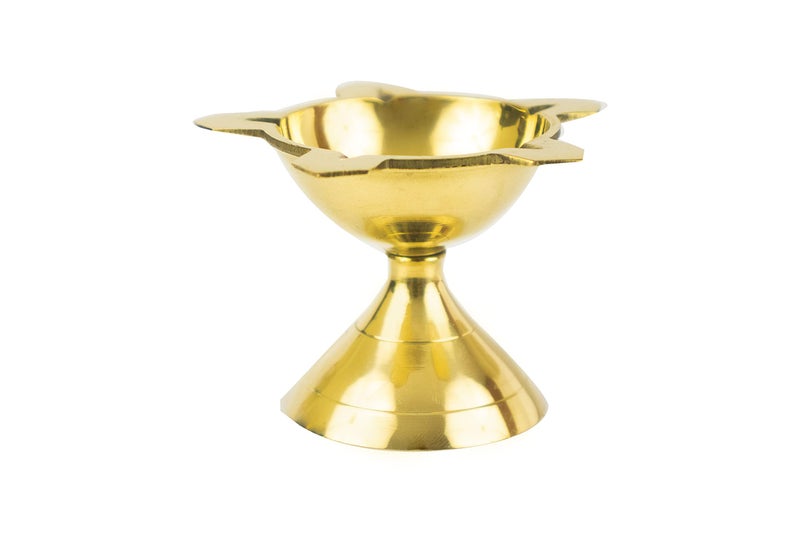 Spillbox Traditional Brass Diya for Puja|Pooja Aarti| Panchmukhi Mukha deepam|Arti Deepak Deepam|Five Face Oil Lamp for Home Temple Puja Articles Decor Gifts-FSDL- S-(1) - Image 4