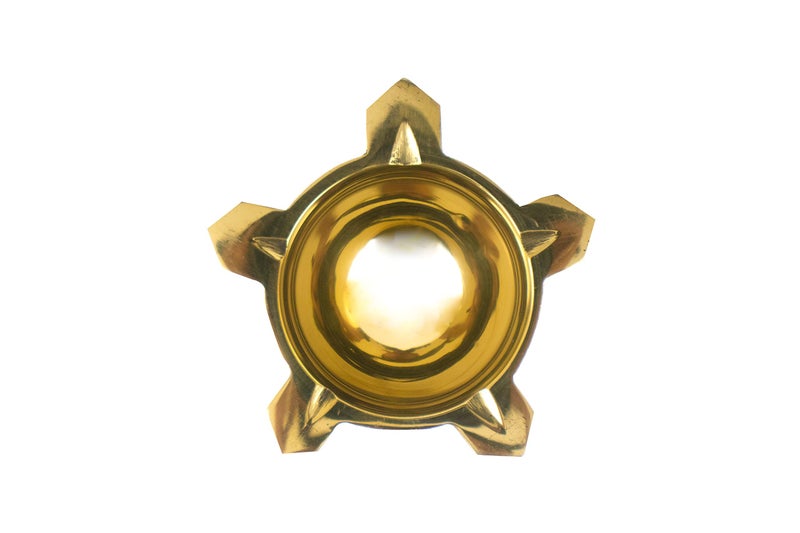 Spillbox Traditional Brass Diya for Puja|Pooja Aarti| Panchmukhi Mukha deepam|Arti Deepak Deepam|Five Face Oil Lamp for Home Temple Puja Articles Decor Gifts-FSDL- S-(1) - Image 2